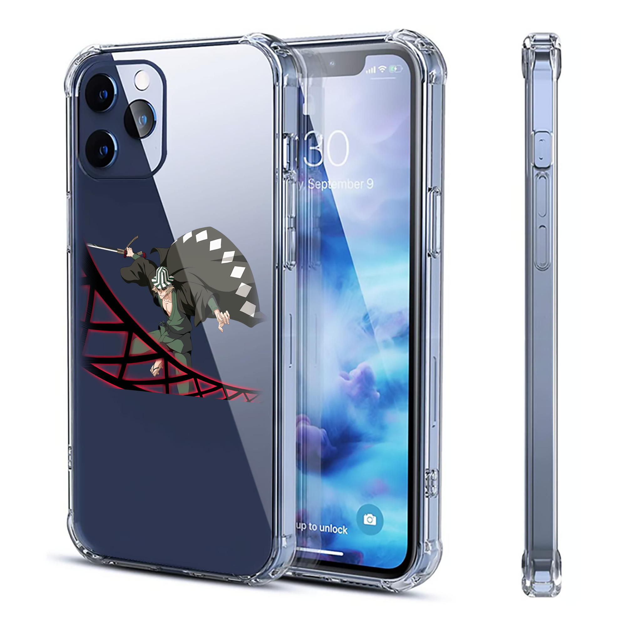 （画像用） "ブリーチ 浦原 喜助（うらはら きすけ） BLEACH Urahara Kisuke " 【iPhone 12シリーズ対応】透明スマホケース（クリアソフトケース）